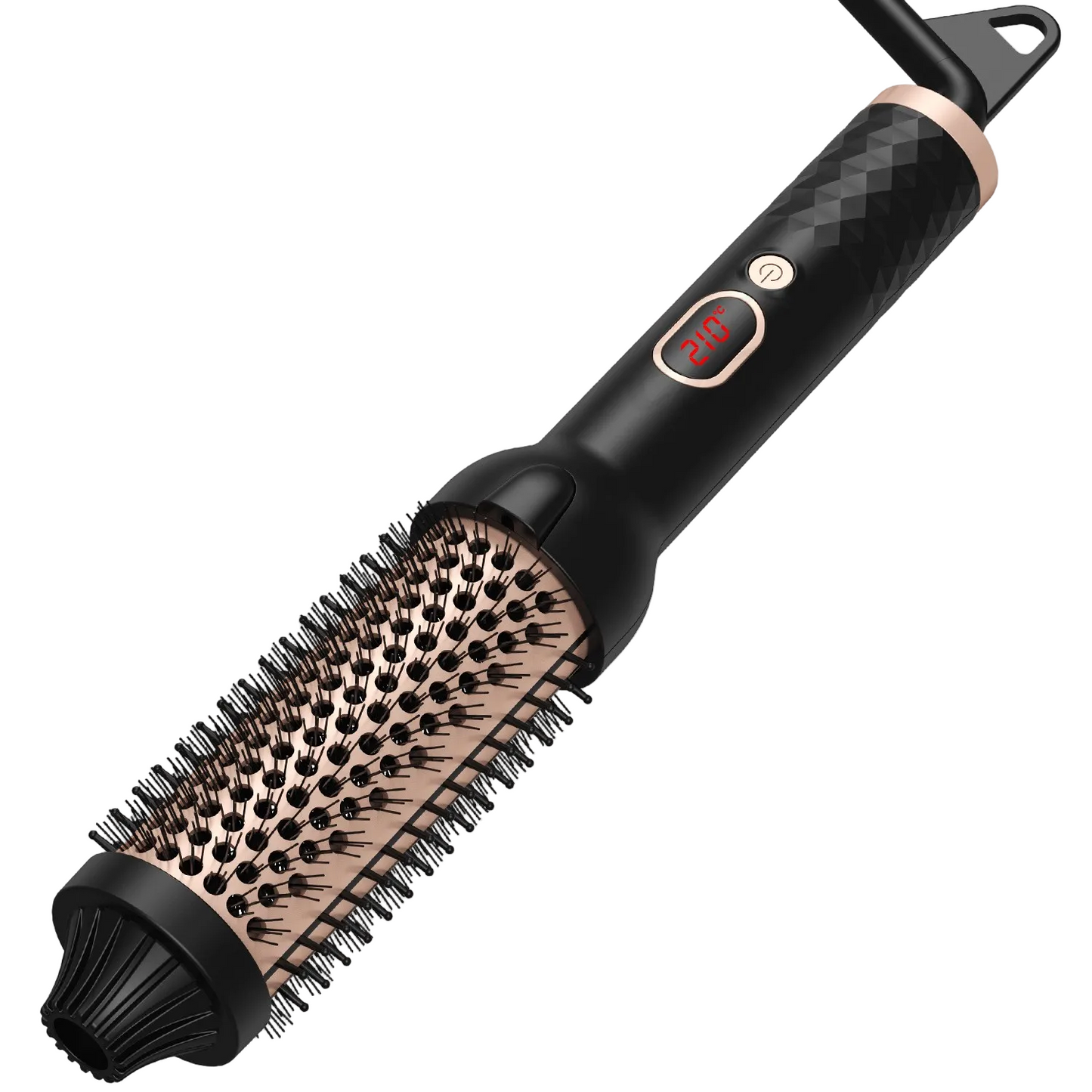 Heated Round Styling Brush, Hair Curler & Straightener with LCD Display