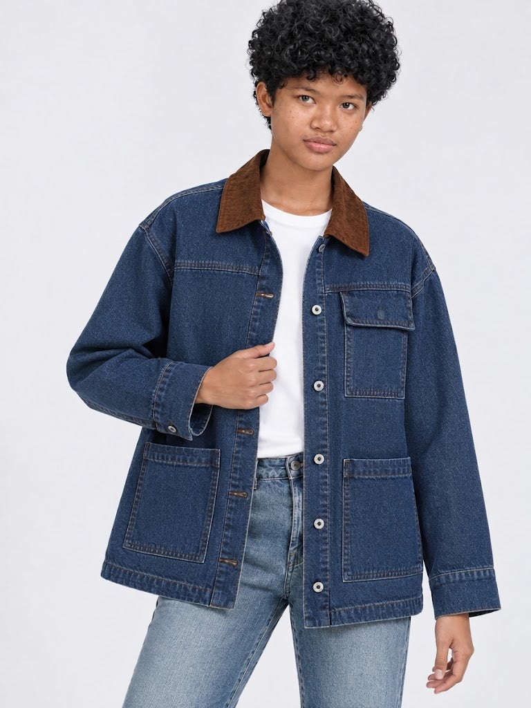 Women's Oversized Mid-Long Denim Jacket
