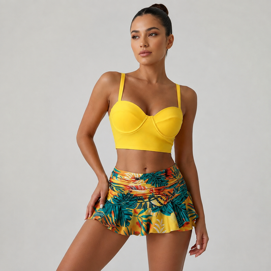 2-Piece Tropical Bikini Swimsuit