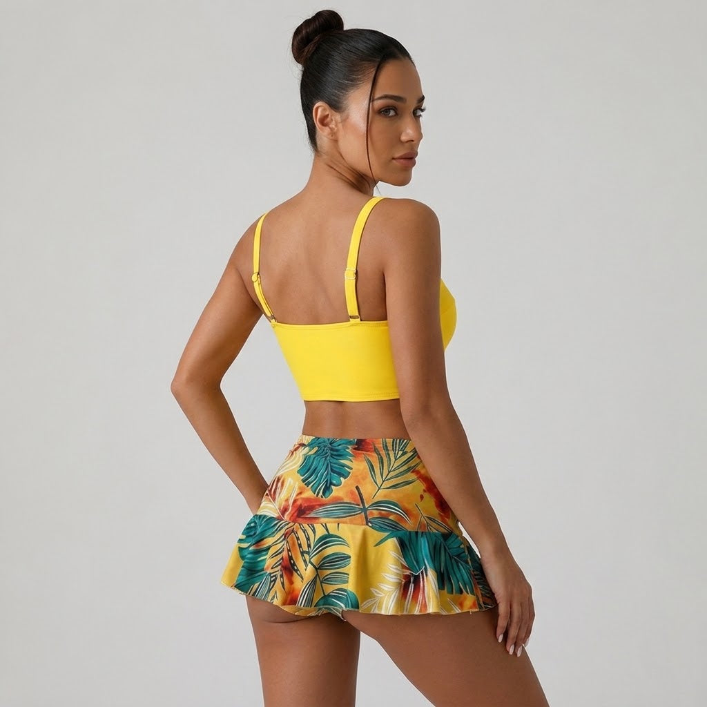 2-Piece Tropical Bikini Swimsuit