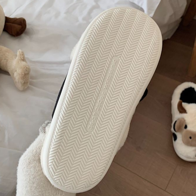 Plush Cow Slippers