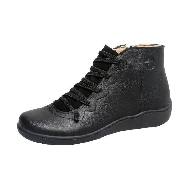 Women's Flat Leather Ankle Boots