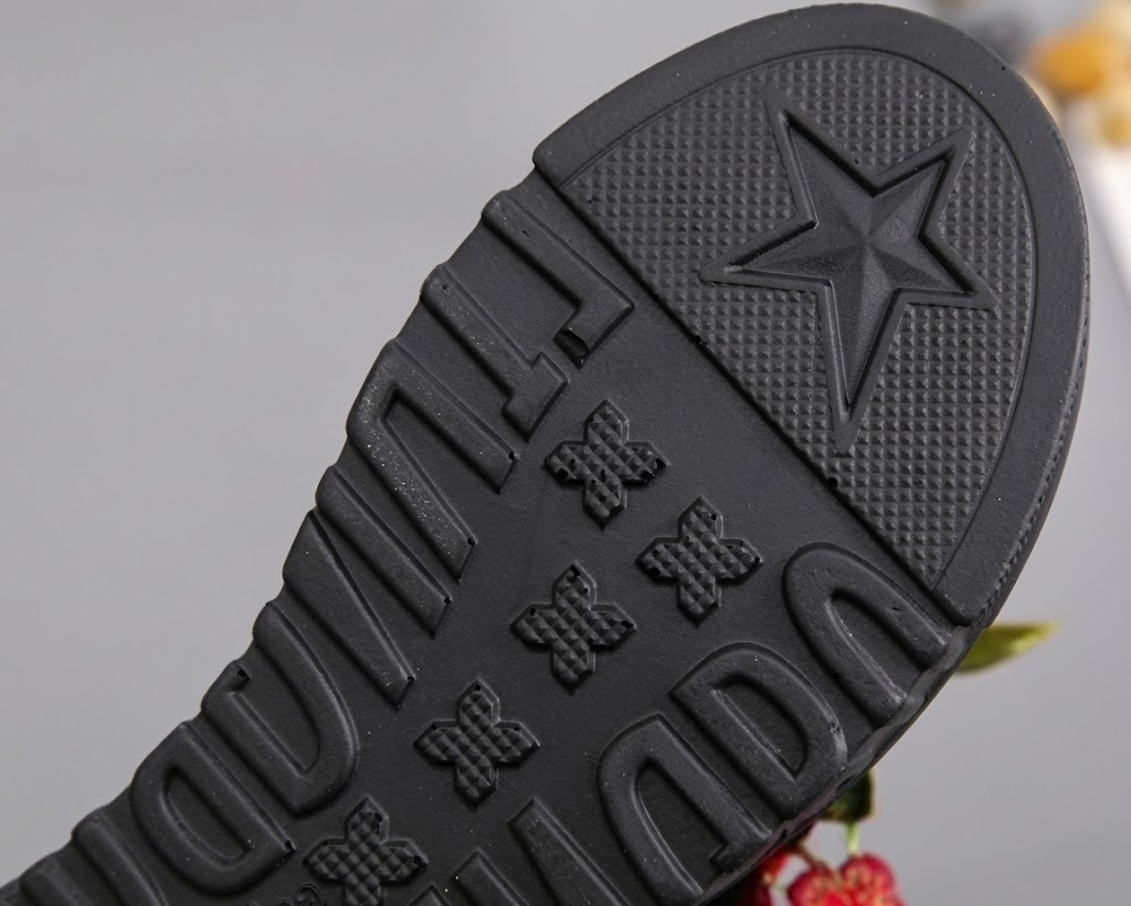 Embroidered Rose Platform Wedge Sneakers