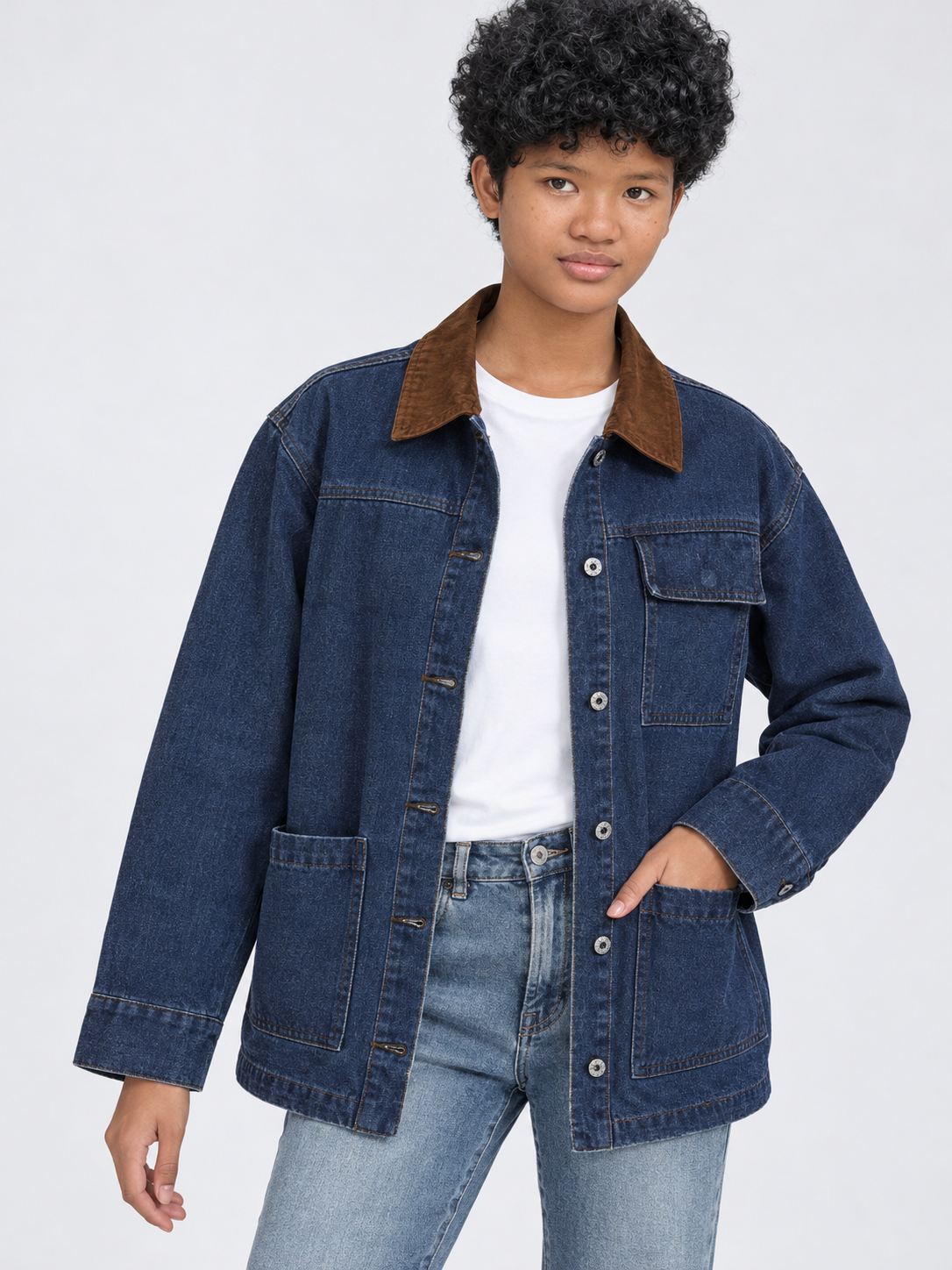 Women's Oversized Mid-Long Denim Jacket