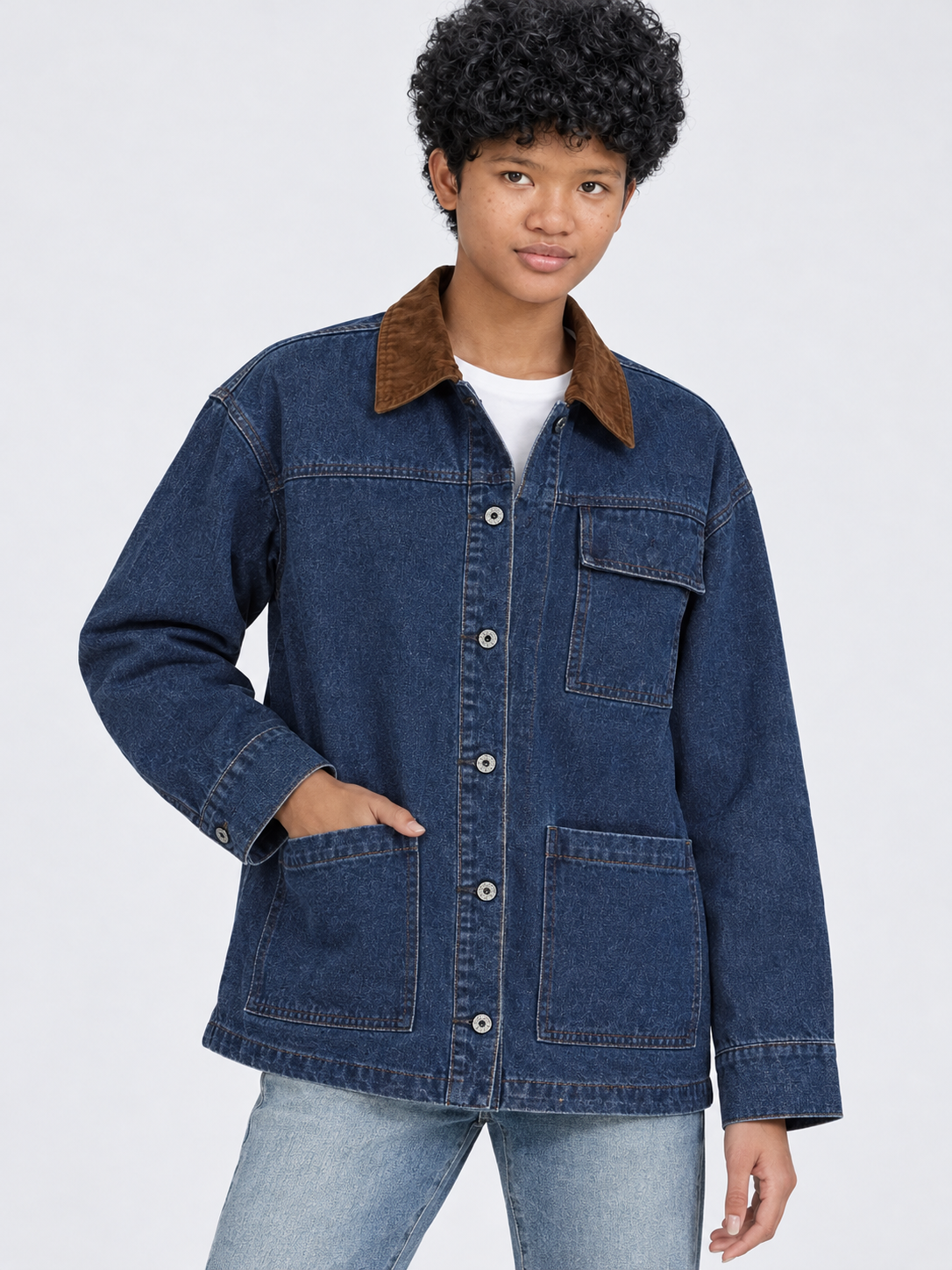 Women's Oversized Mid-Long Denim Jacket