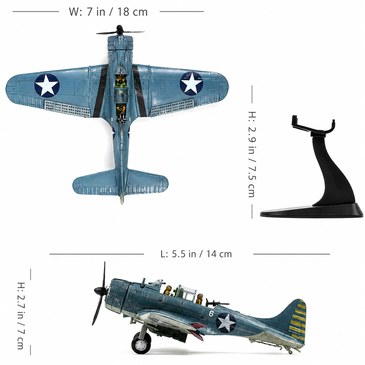 World War II Douglas SBD Dauntless / TBD Devastator Bomber – 1:72 Scale