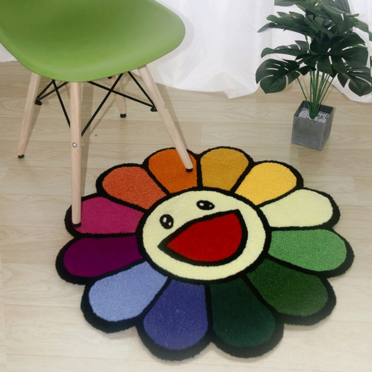 Smiley Flower Tufted Area Rug