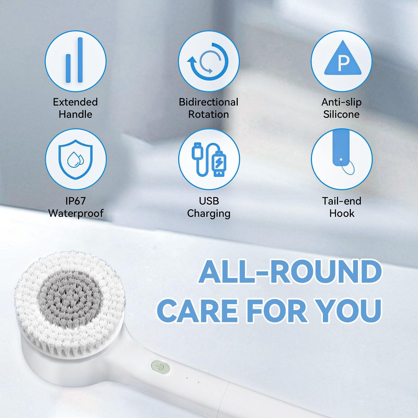 3-in-1 Electric Body scrubber with 3 Heads –  USB Rechargeable