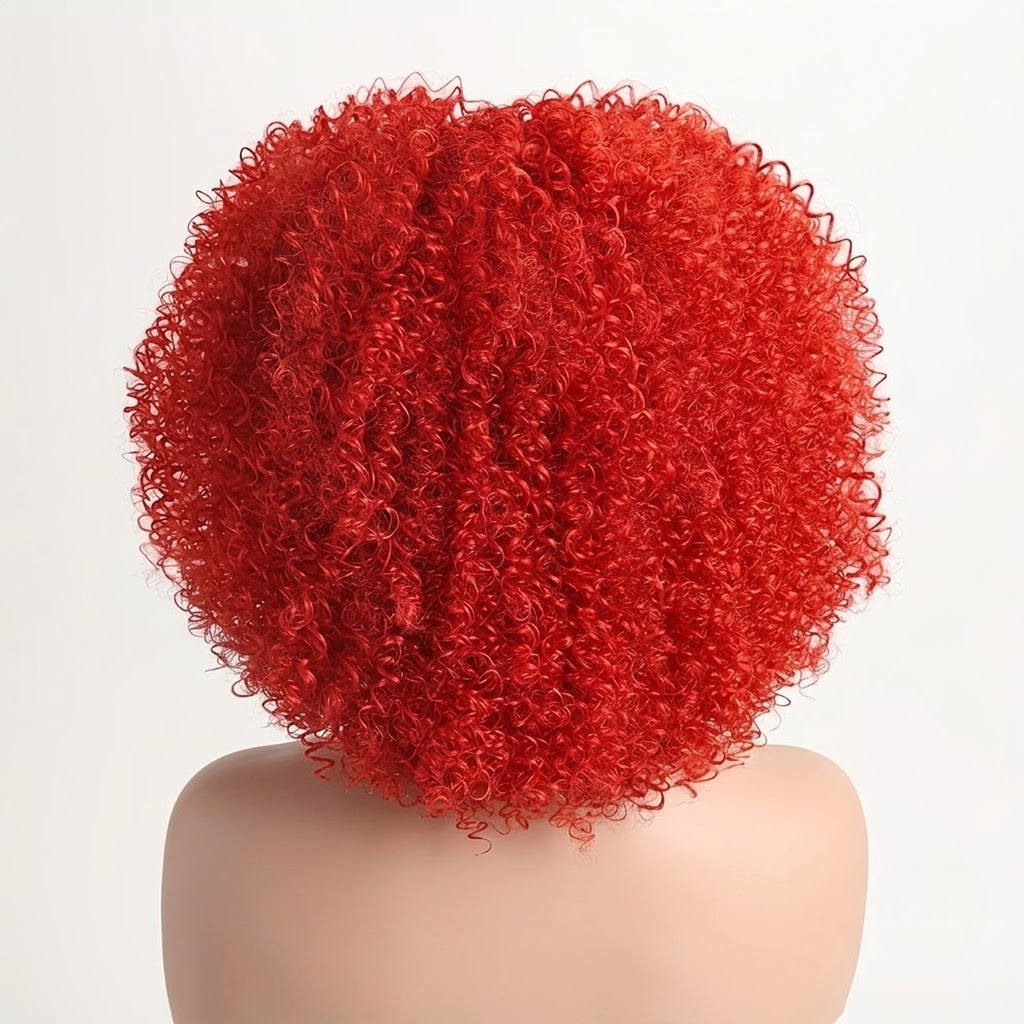 Natural-Looking Curly Synthetic Wig with Full Bangs – 16-Inch/40CM