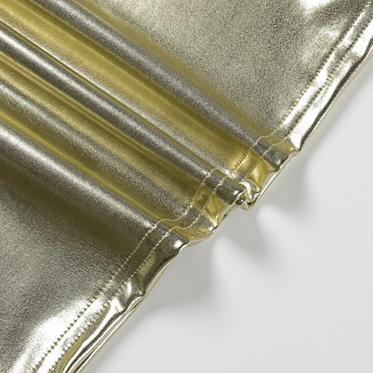 Cowl Neck Plunge Metallic Mini Dress