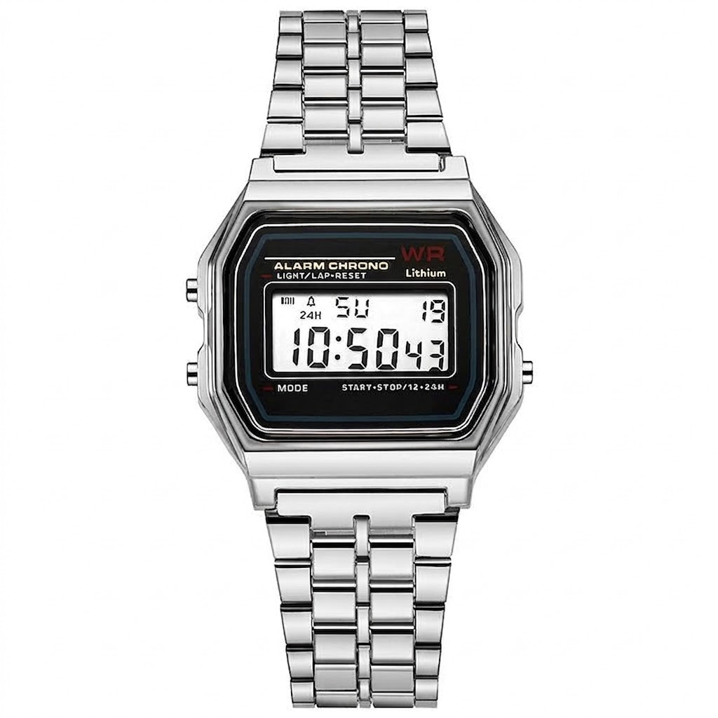 Stainless Steel Vintage Digital Watch