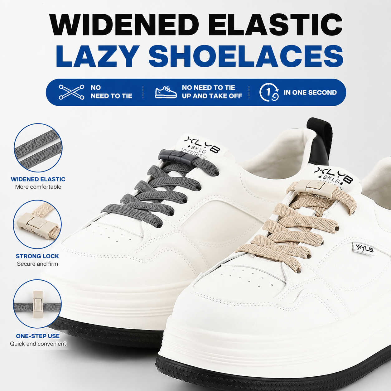 No-Tie Elastic Buckle Shoelaces