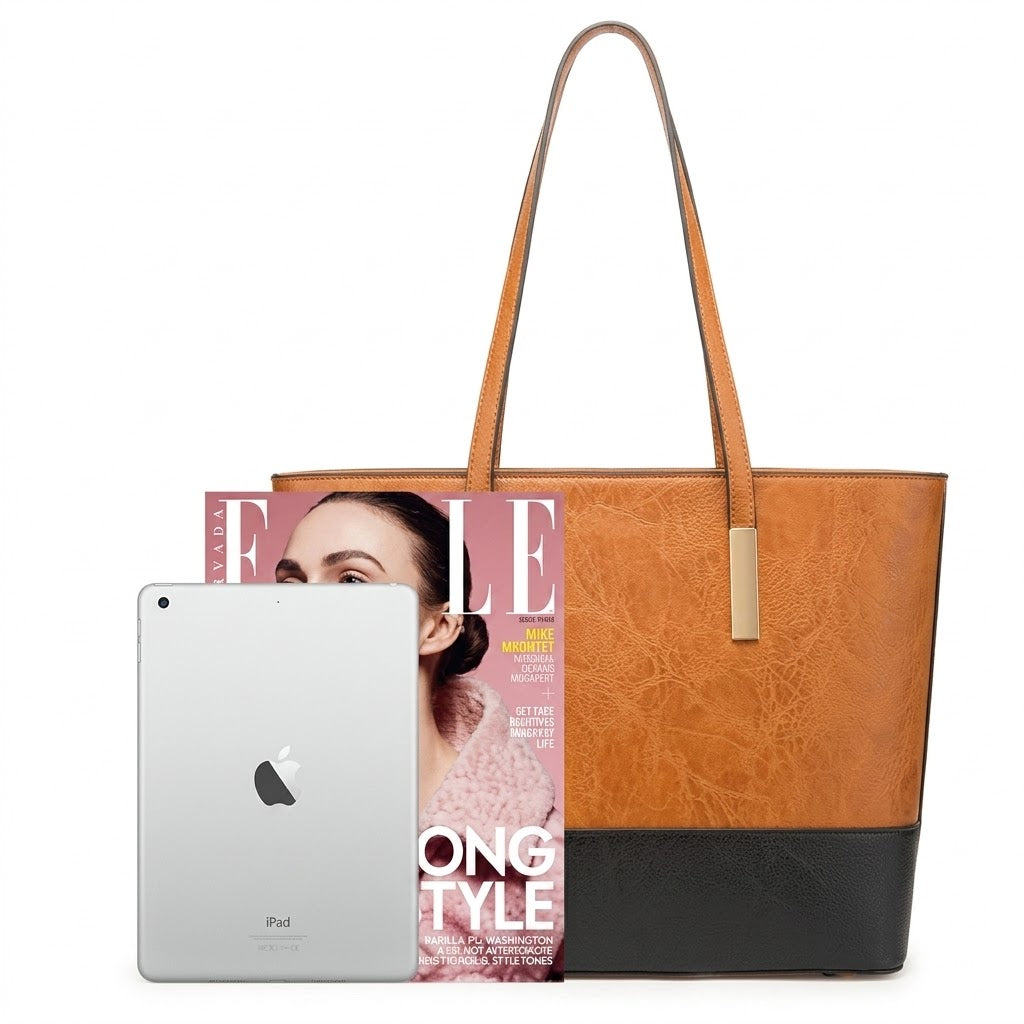 4-Piece Color-Block Faux Leather Handbag Set
