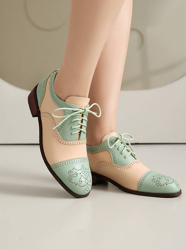 Women's Two-Tone Brogue Oxfords