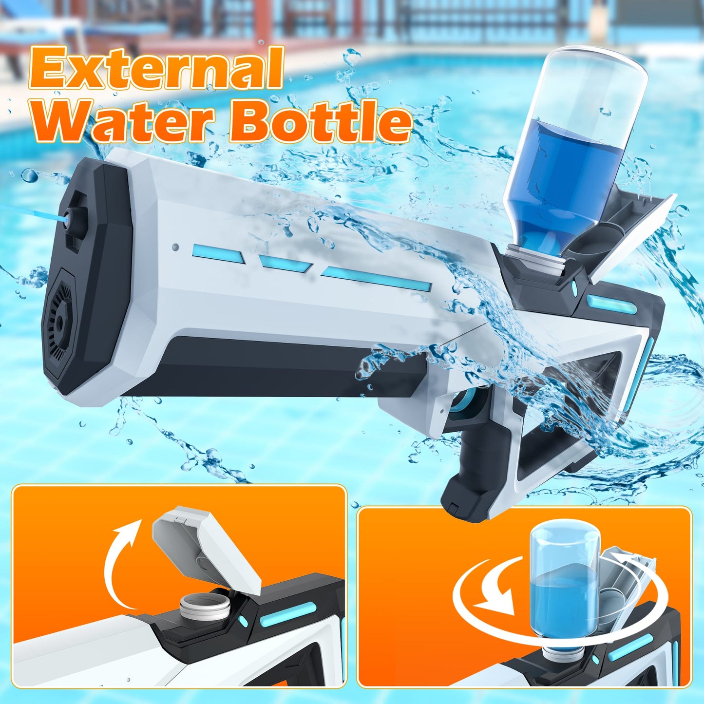 Automatic Water-Absorbing Electric Water Gun for Kids & Adults