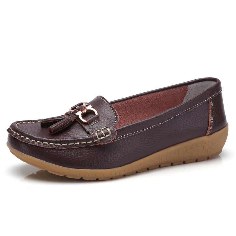 Genuine Leather Moccasin-Style Loafers