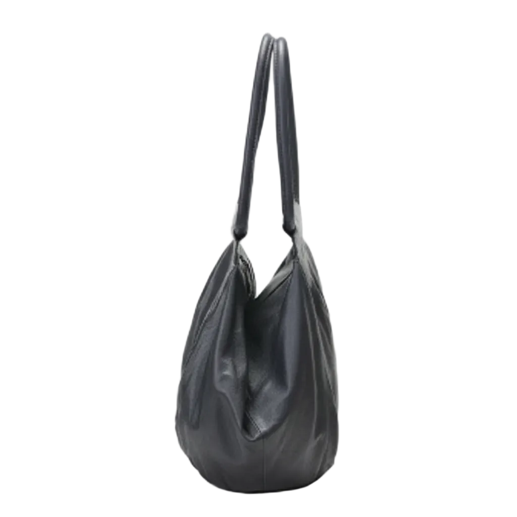 Genuine Cowhide Leather Slouchy Shoulder Bag