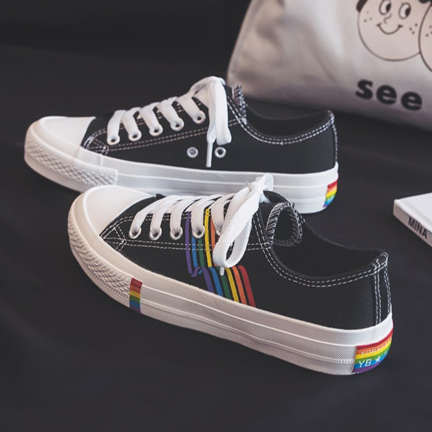 Women's Rainbow Canvas Sneakers