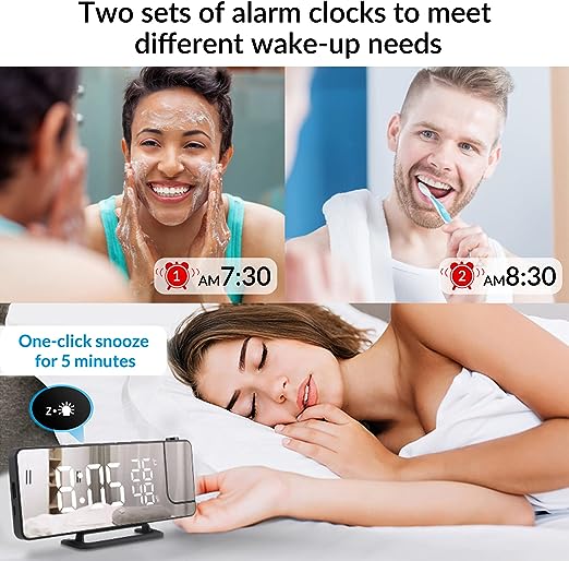 LED Display Radio Projection Alarm Clock