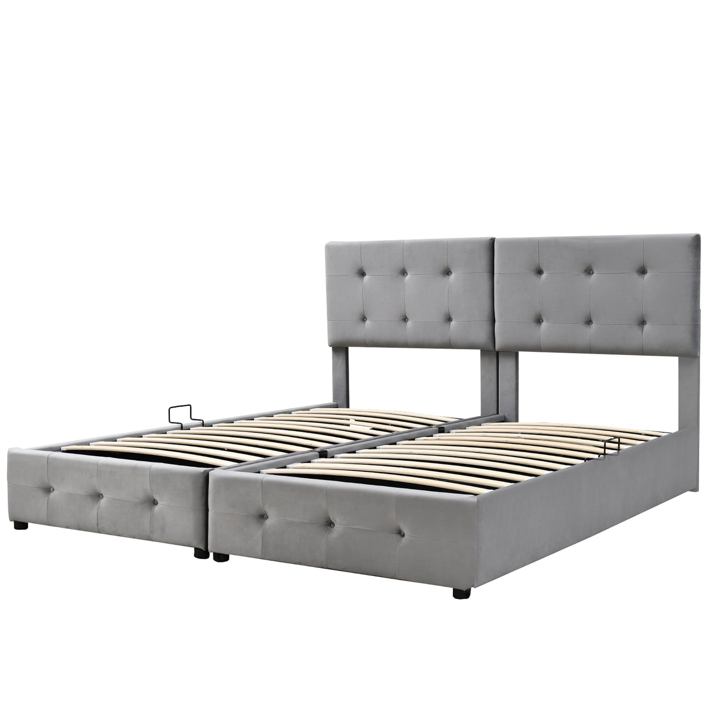 180x200 cm Upholstered Super King Bed with Hydraulic Lift-Up Storage