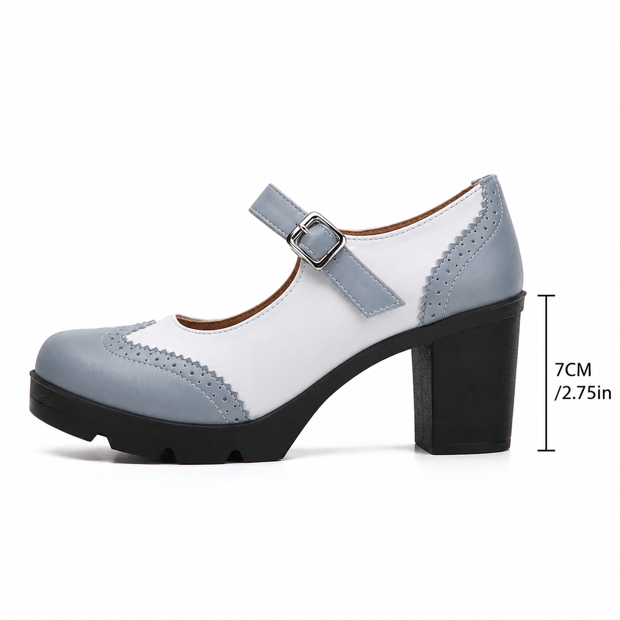 Genuine Leather Platform Oxford Mary Jane Pumps