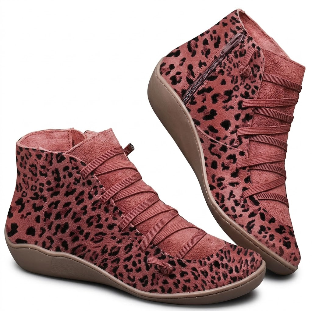 Women's Leopard Print Ankle Boots