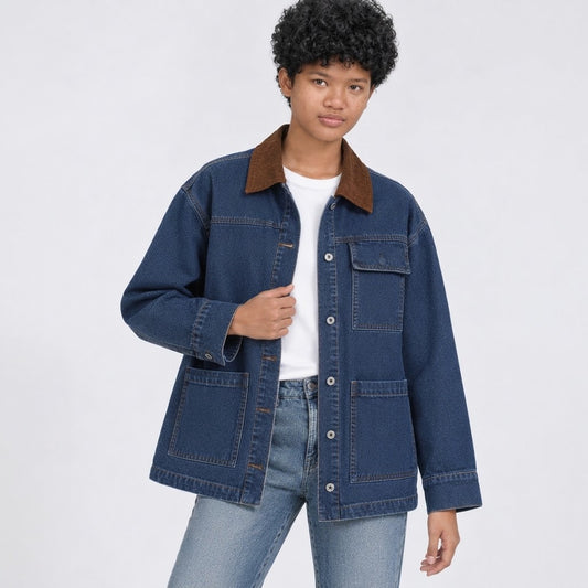 Women's Oversized Mid-Long Denim Jacket