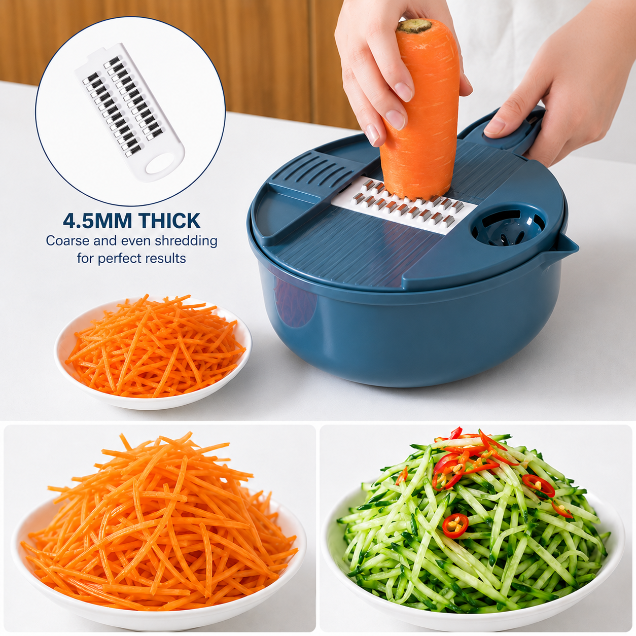 12-in-1 Multifunction Circular Slicer Set with Container Base/Strainer