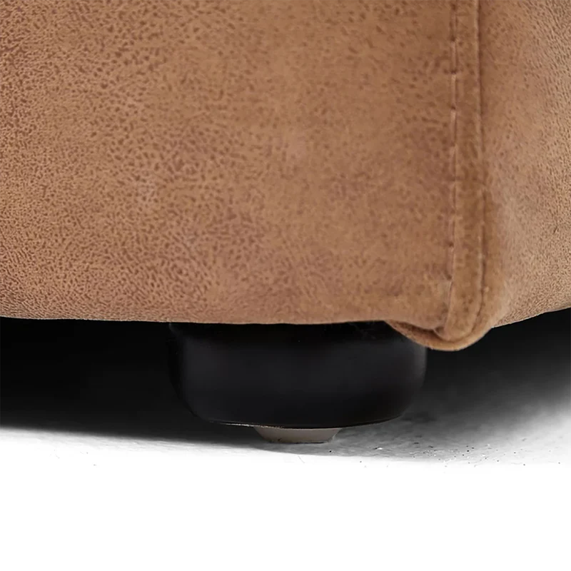 142in./360cm Modern Leather Upholstered Sectional Sofa with 2 Pillows