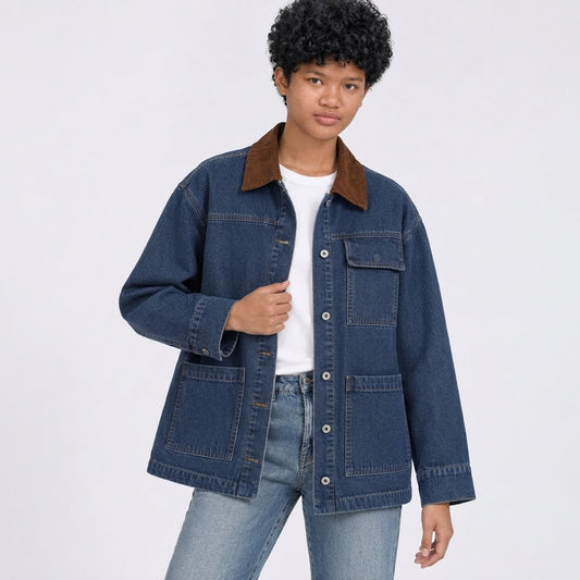Women's Oversized Mid-Long Denim Jacket