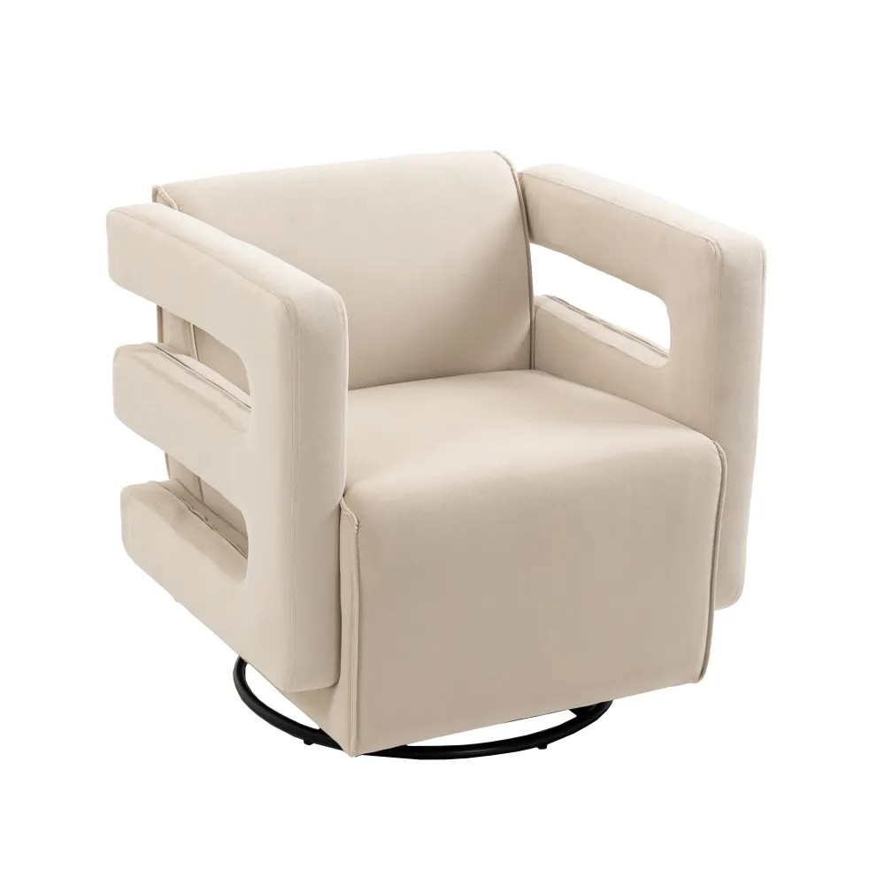 Luxury Tufted Velvet Accent Chair with Metal Frame