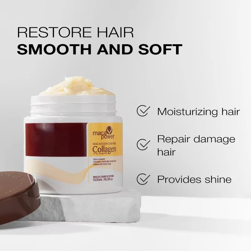 Maca Power Essence Repair Collagen Hair Mask, 500ml/16.9oz
