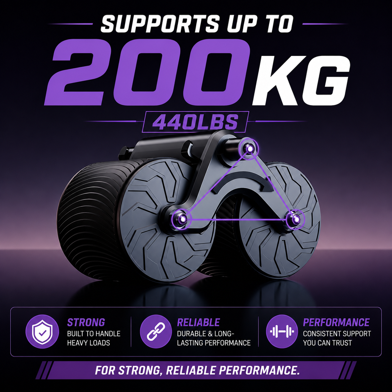 Automatic Rebound Ab Roller Wheel with Elbow Support and Built-in Timer