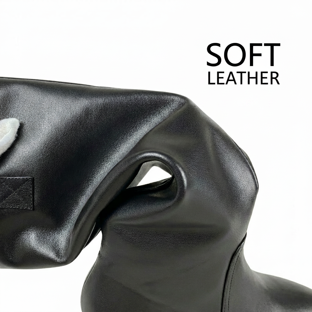 Riding Style Knee-High Boots with Side Zipper