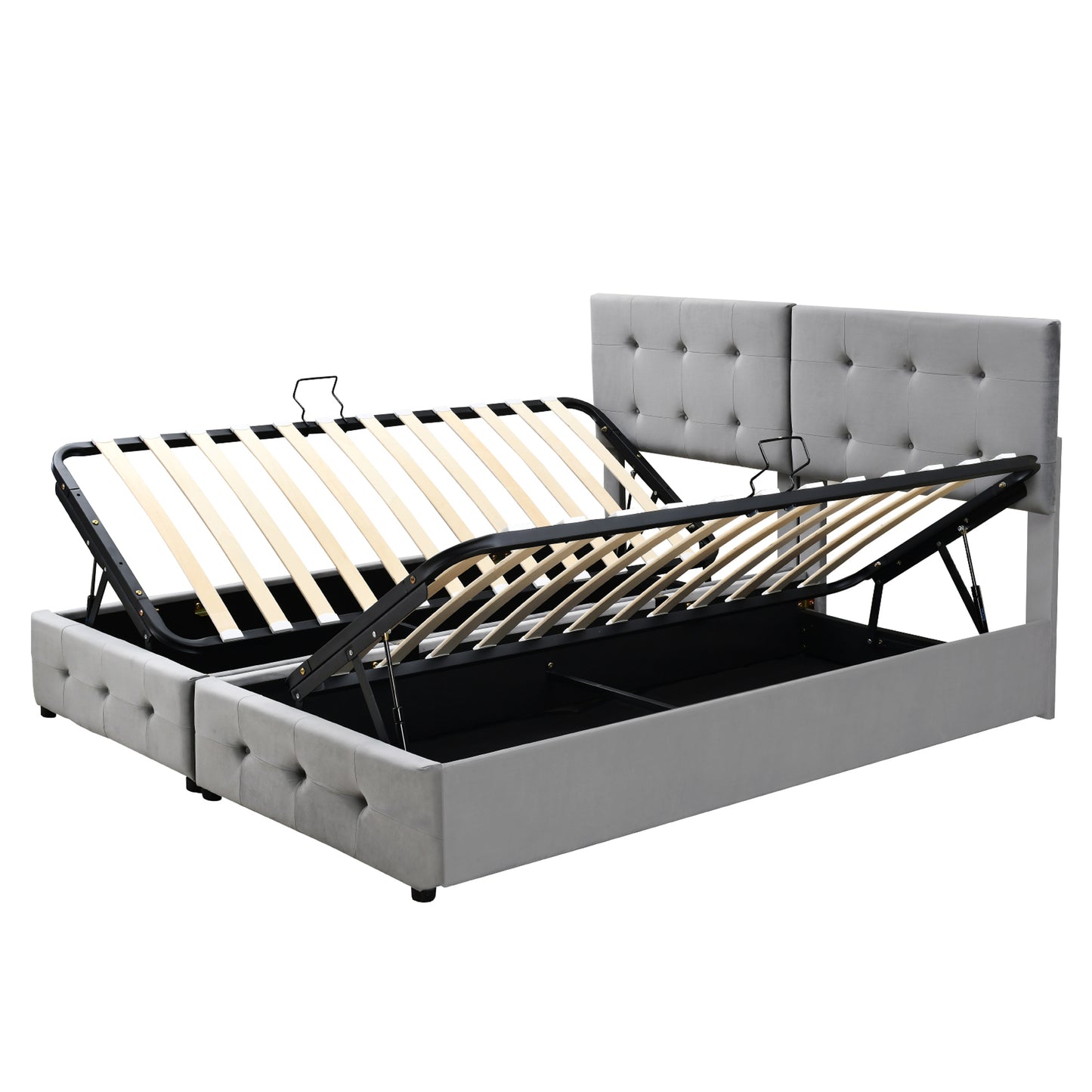 180x200 cm Upholstered Super King Bed with Hydraulic Lift-Up Storage