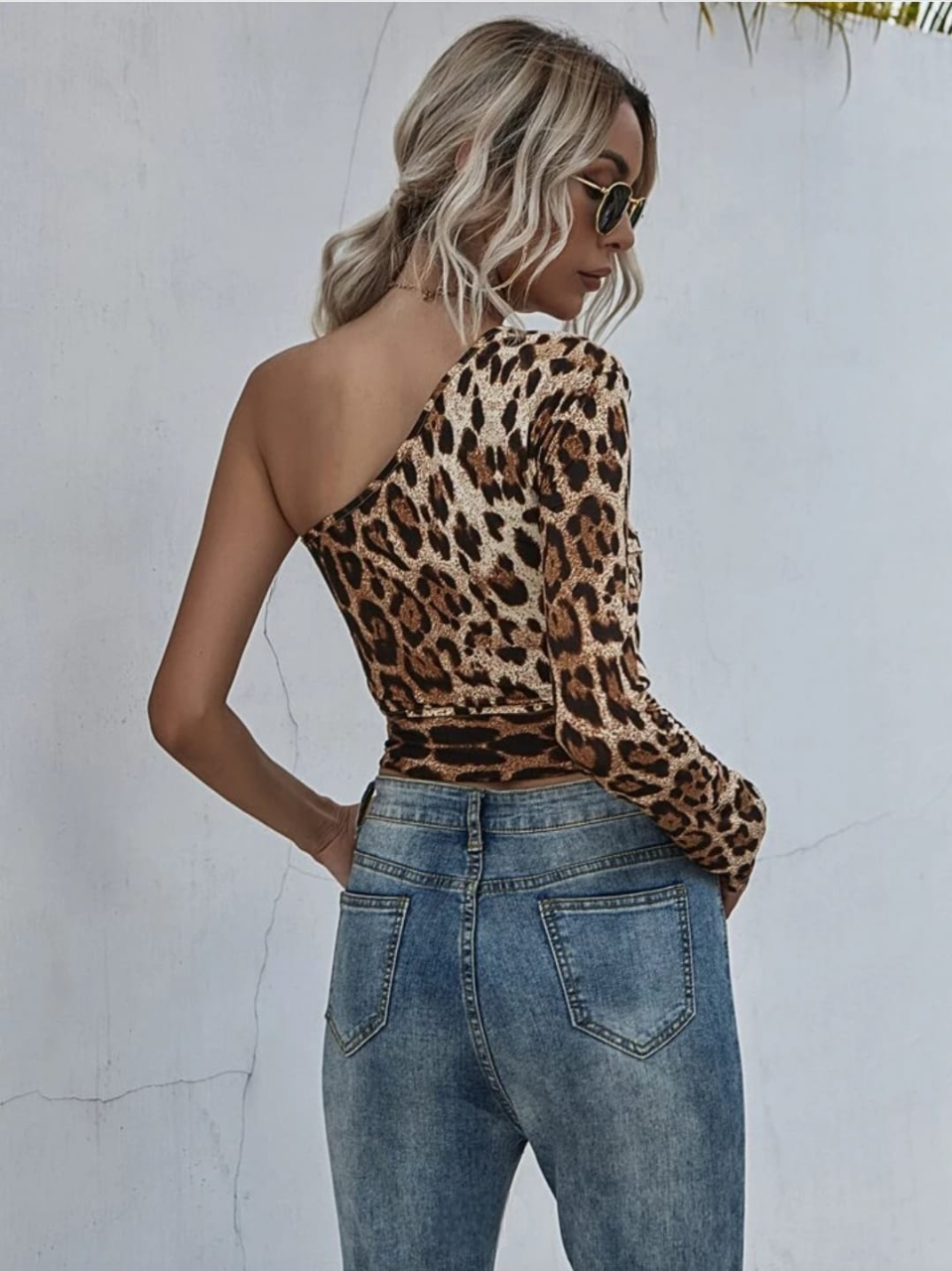 Leopard Print Off The Shoulder Top Crop