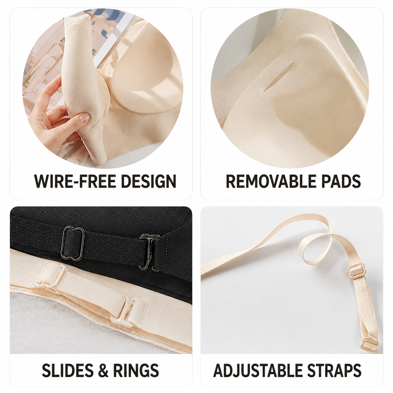 Seamless Wire-Free Low-Back Bralette