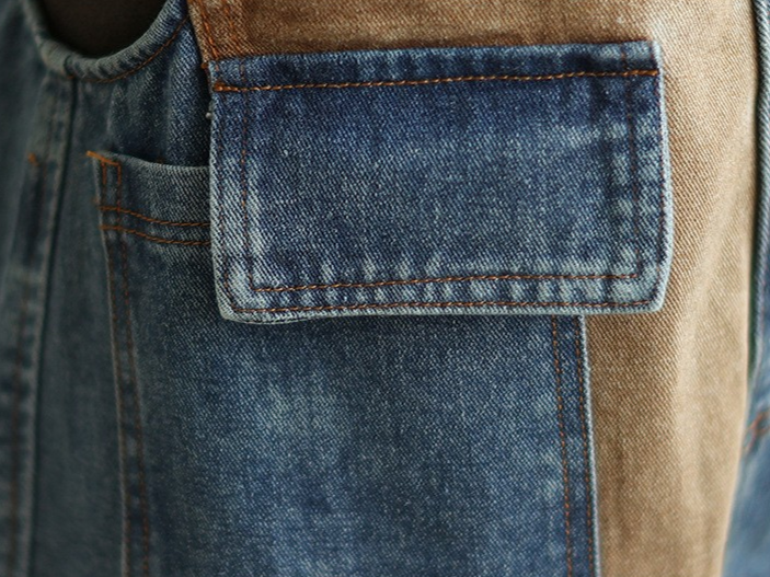 Patchwork Denim Bib Overalls