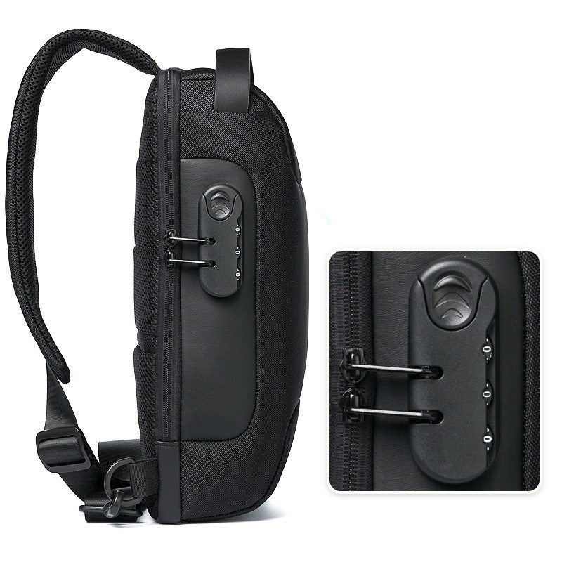 Anti-Theft Crossbody Sling Bag with Built-in Combination Lock and USB Charging Port