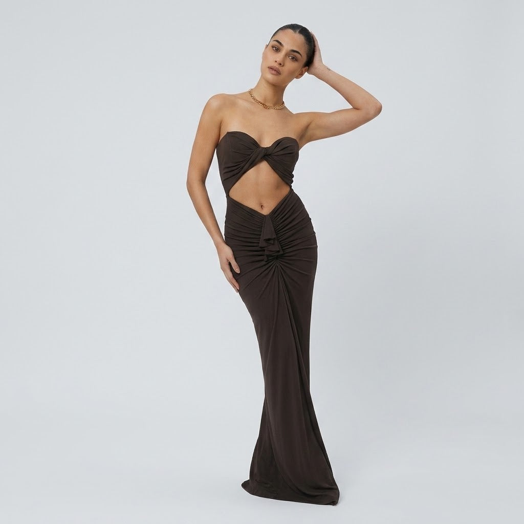 Cut-Out Twist-Front Maxi Dress