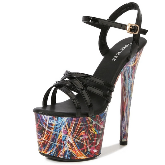 Glow-in-the-Dark Platform Stiletto Heeled Sandals