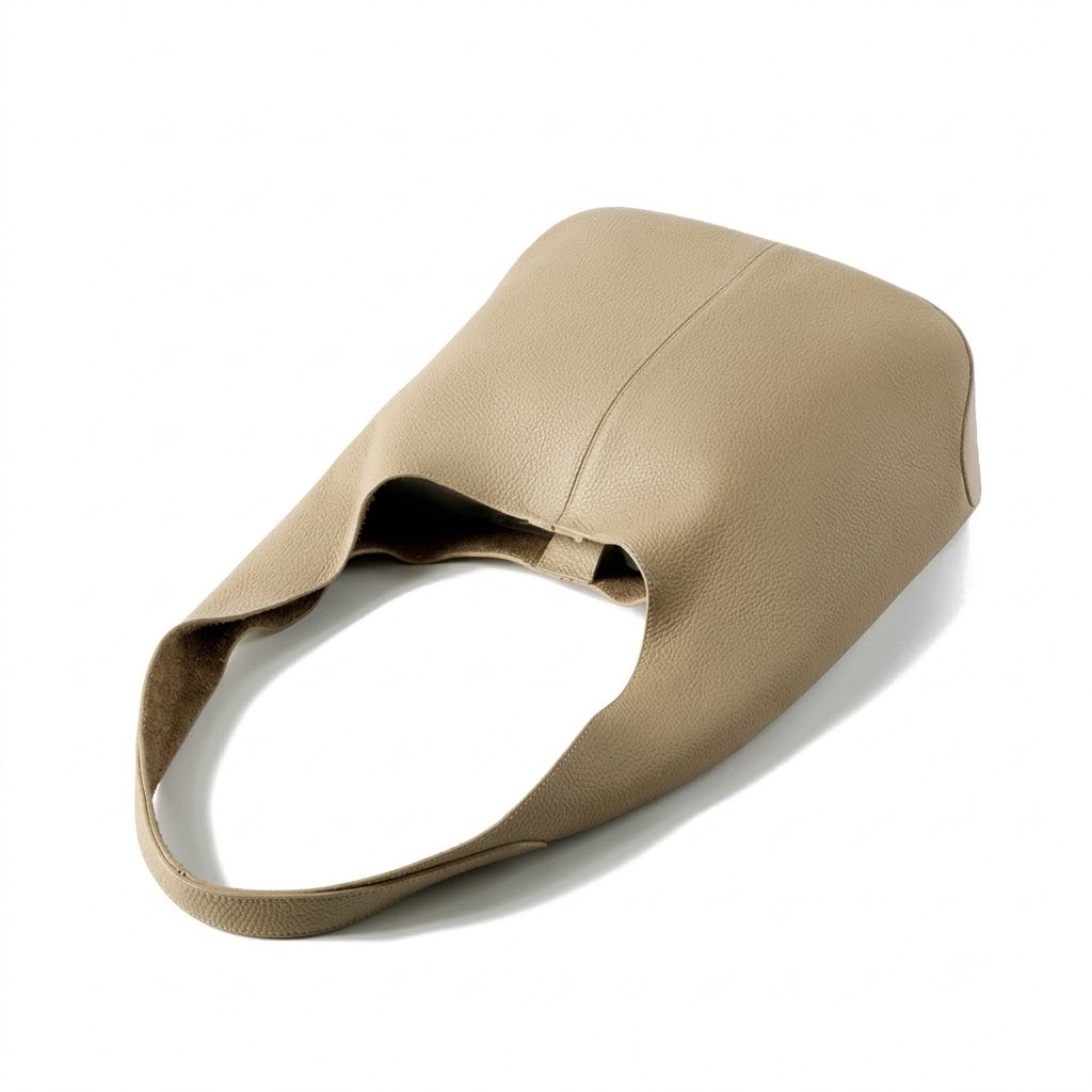Slouchy Hobo Shoulder Bag – Genuine Cowhide Leather