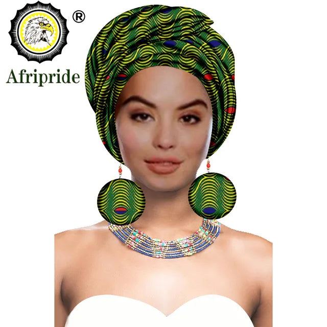 Dashiki African Headwrap with Matching Earrings