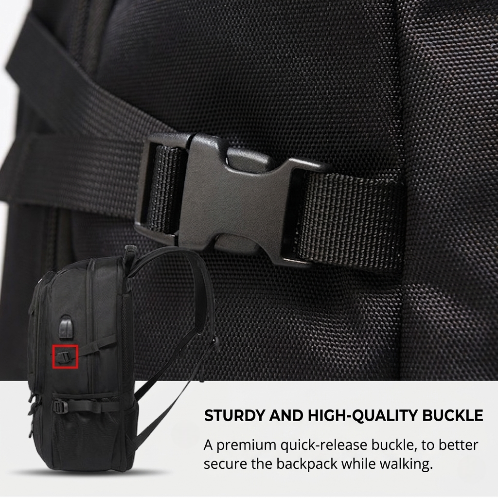 Multifunctional Laptop Travel Backpack with USB Charging Port – 80L