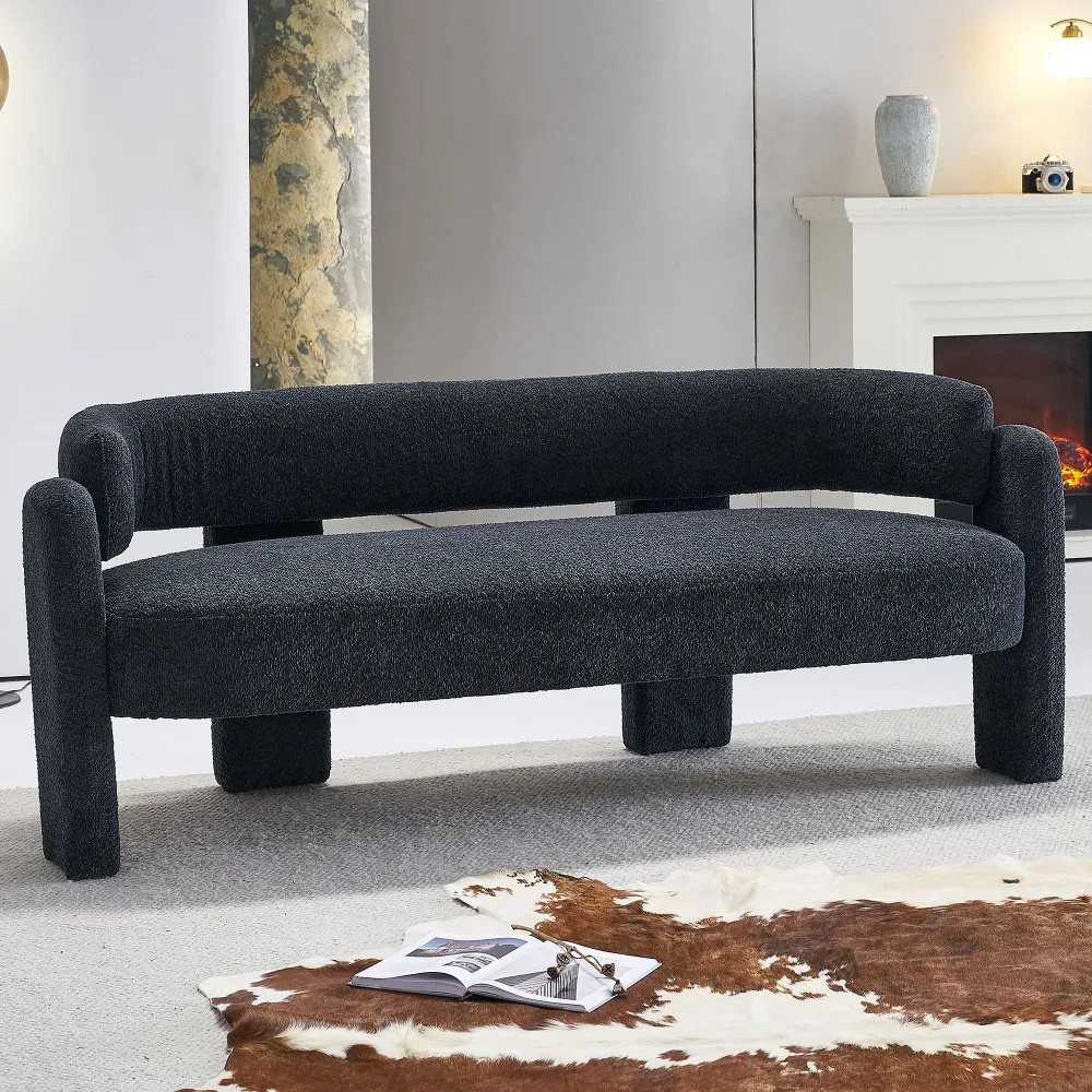 75.59" Bouclé Upholstered 3-Seater Modern Sofa
