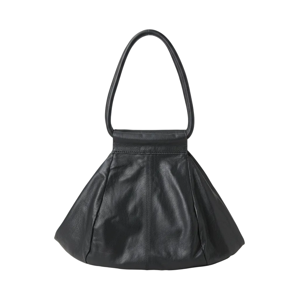 Genuine Cowhide Leather Slouchy Shoulder Bag