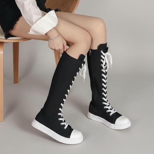 Canvas Knee-High Sneakers