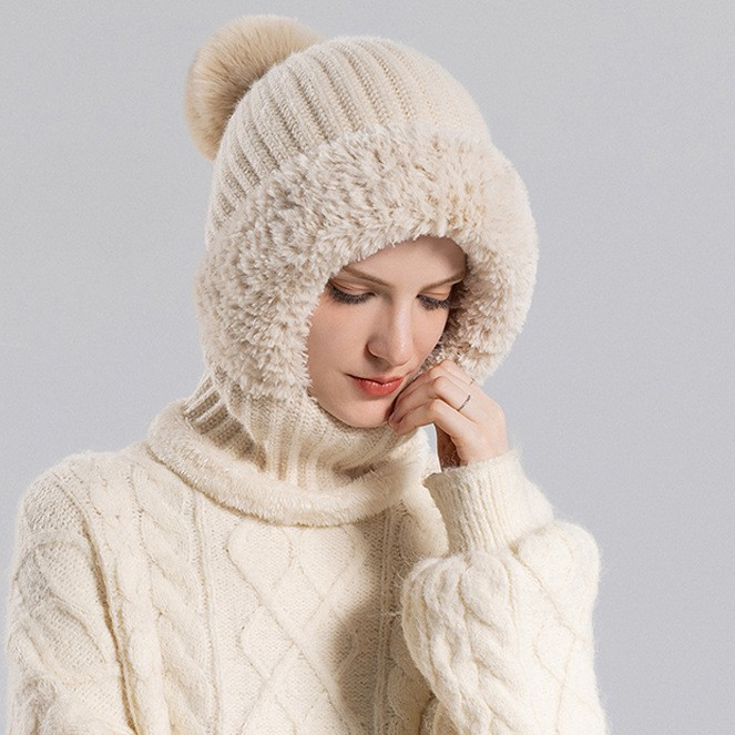 3-in-1 Women's Knit Beanie Hat