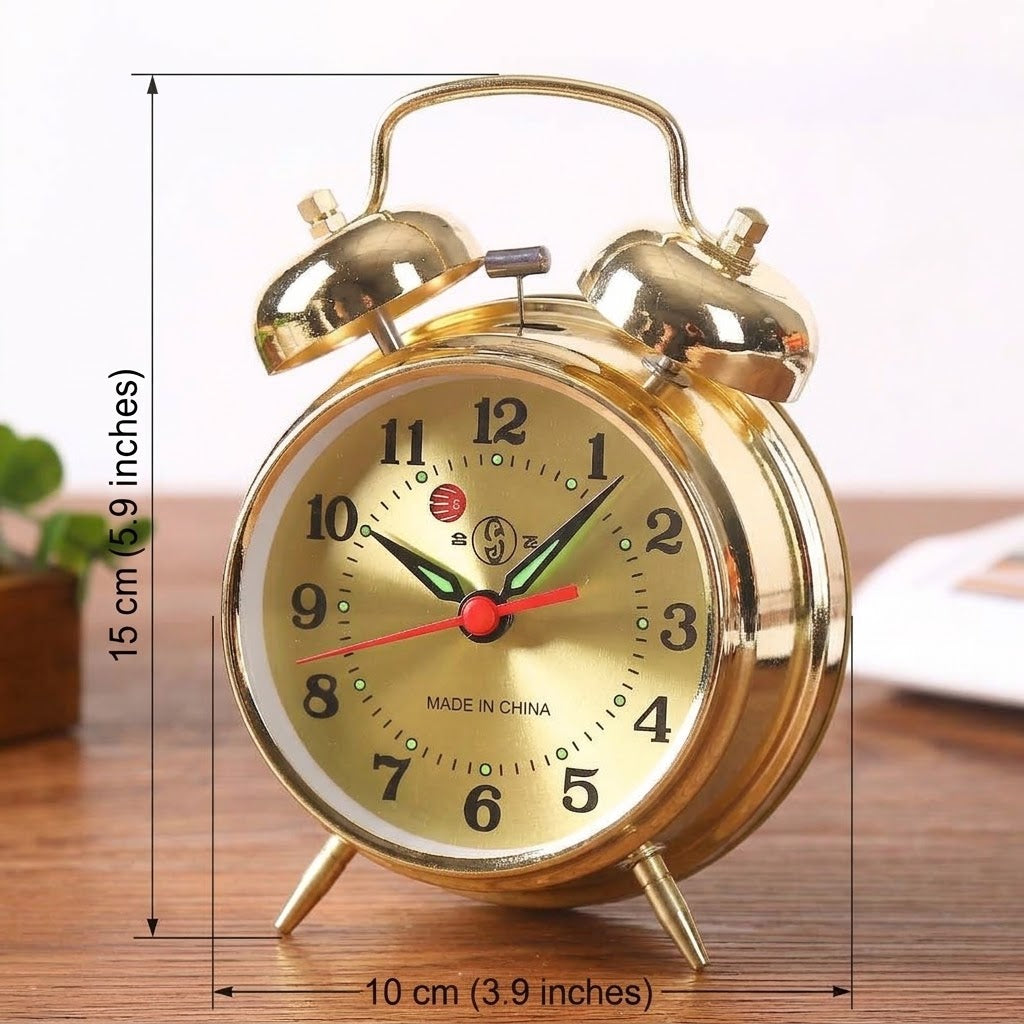 Twin-Bell Mechanical Alarm Clock