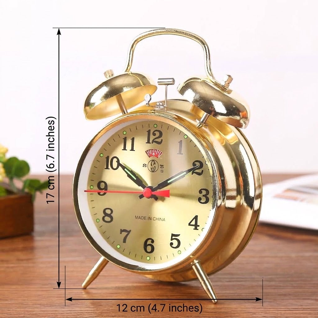 Twin-Bell Mechanical Alarm Clock